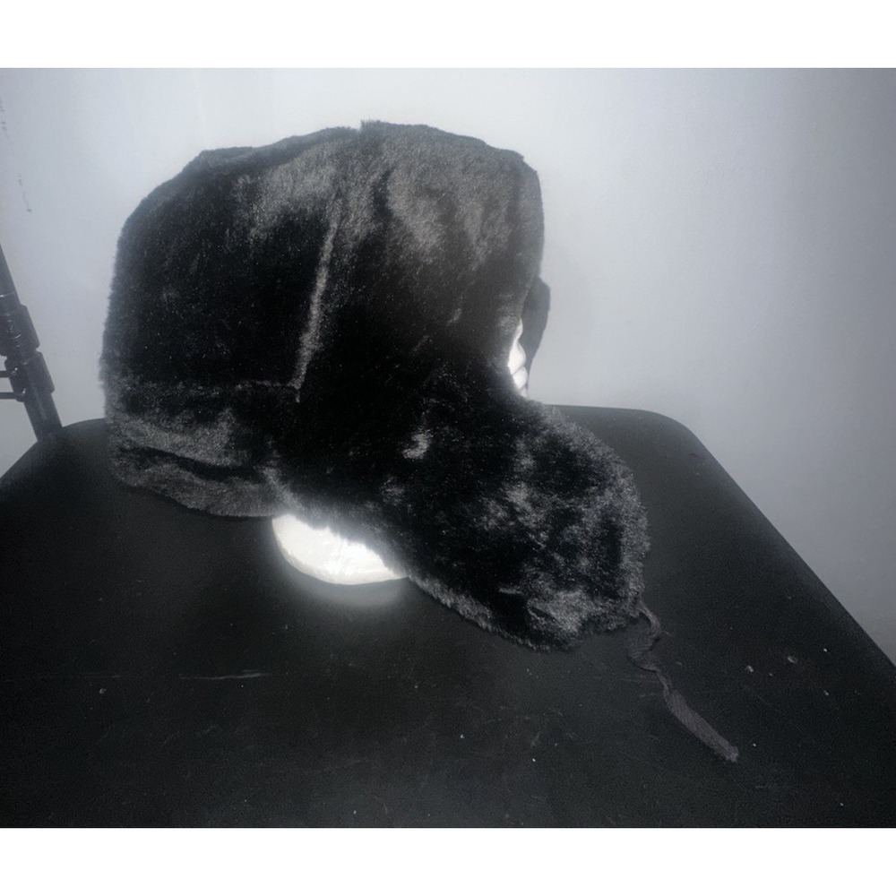 Soviet Russian Original Ushanka Faux Fur Hat Size 62 US XLg- XXLg